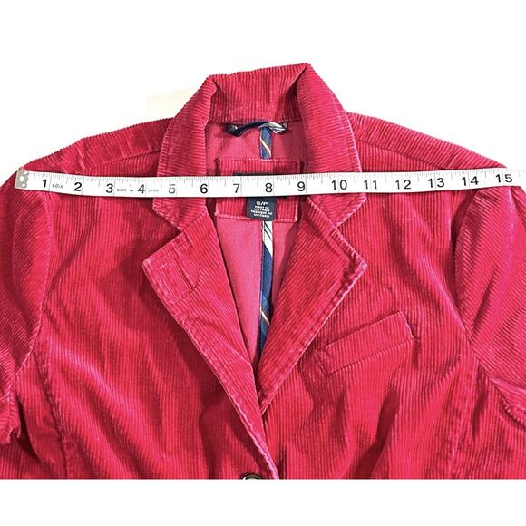 American Eagle Outfitters Women’s Red Corduroy Blazer Jacket Size S Stretch - Picture 4 of 9